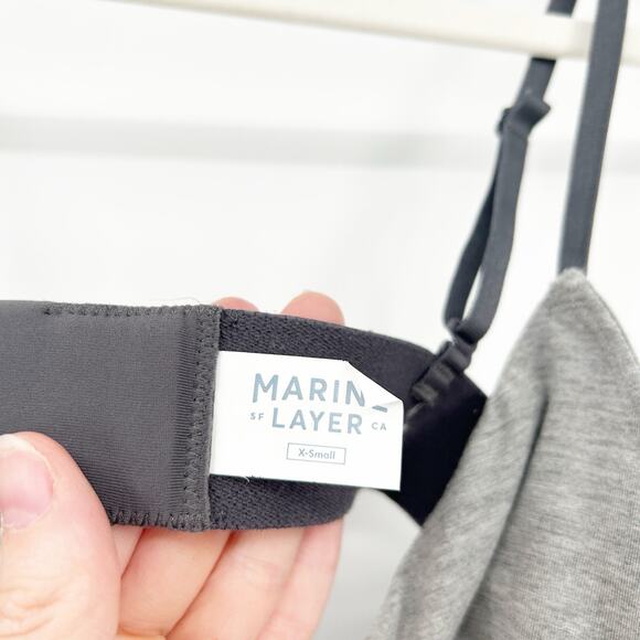 Marine‎ Layer Womens Soft Lounge Rose Striped Bralette Bra Size XS Heather Gray - Picture 3 of 6